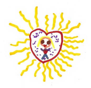 marker mandala of girl in sun